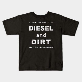 Diesel and Dirt Construction Equipment Machinery. Kids T-Shirt